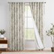thumbnail image 1 of Cortinas forradas de mezcla de lino JINCHAN 230x228 cm gris con flores de peonía, 1 of 9