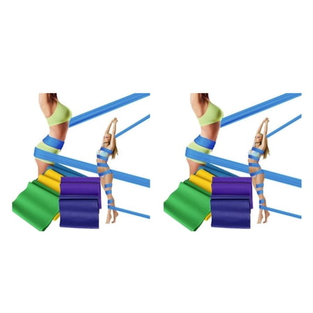 Raindrops 2pcs 1.5m Durable Yoga Pilates Rubber Stretch Resistance Band Exercise Fitness Band Belt (Random Color)