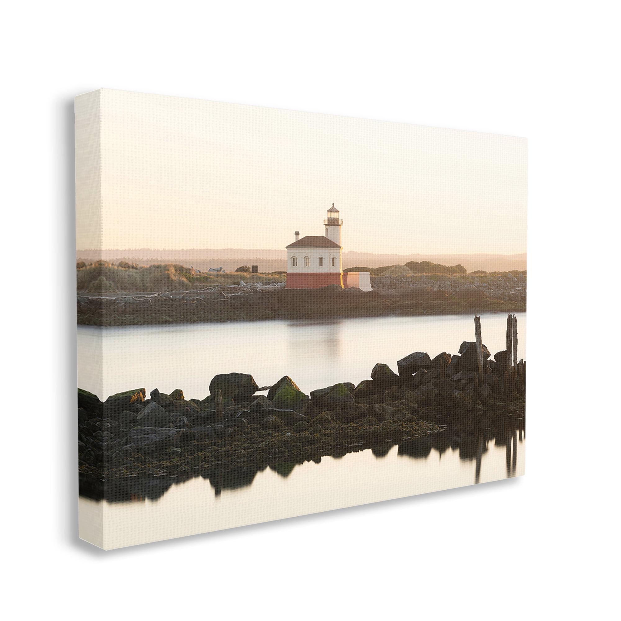 Stupell Industries Lighthouse with Soft Sunlight Landscape Photography Gallery Wrapped Canvas Art Print Wall Art, 20 x 16
