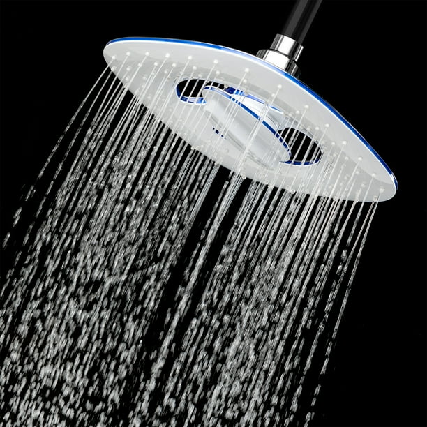 2Spray 7.88 in. Single Wall Mount Waterfall Fixed Rain Shower Head in White