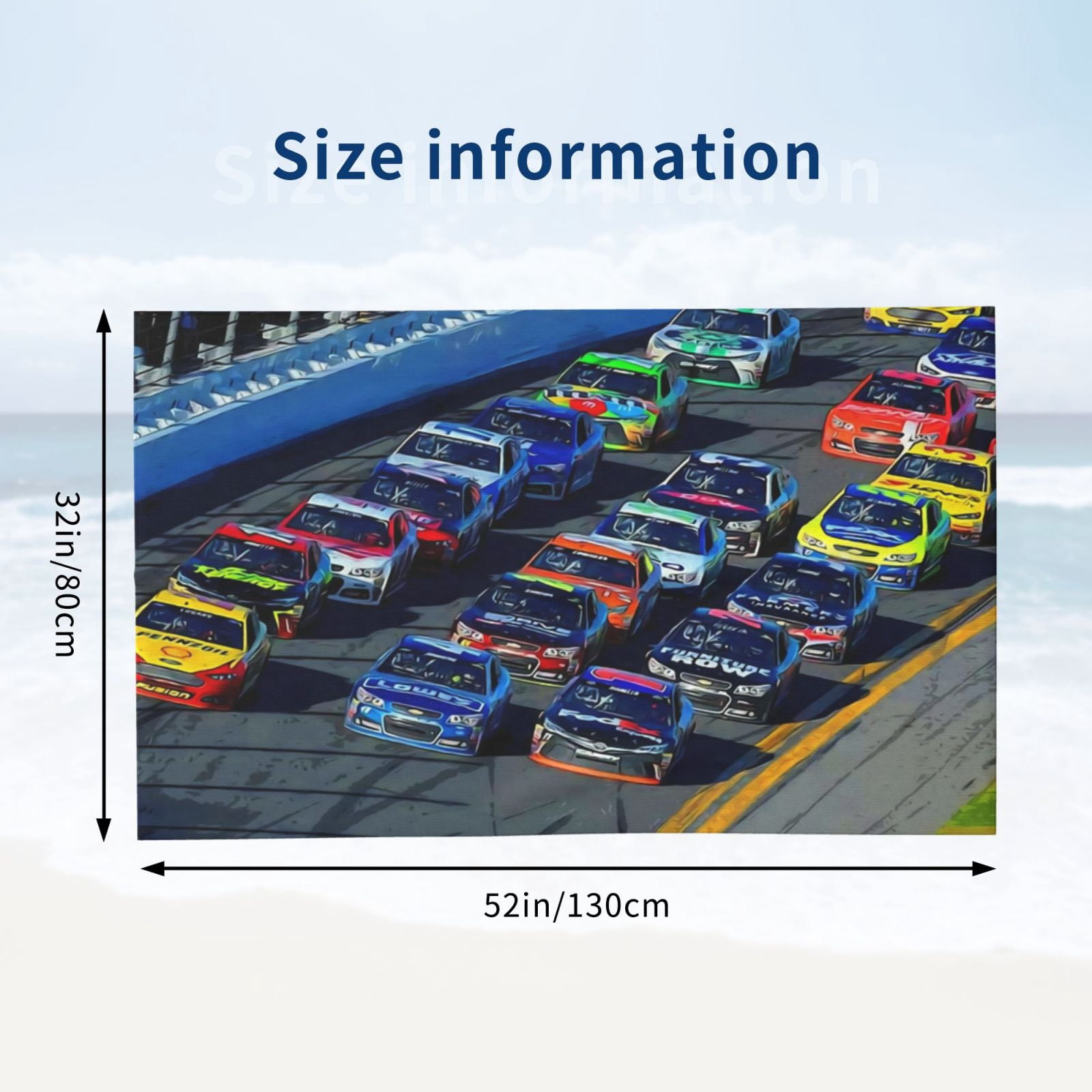 Nascar Sprint Daytona 500 Start Bath Towel Washcloths Beach Towel Quick Dry Towel Microfiber Absorbent Bath Towel 32x52 In