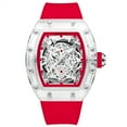 thumbnail image 3 of Transparent Barrel Shaped Hollow Quartz  Watch Men'S Watch Popular, 3 of 10