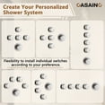 thumbnail image 2 of CASAINC 12.6 in. Wall Mounted Round Shower Heads 4-Spray Shower Faucet with Shower Head Knob in Brushed Nickel, 2 of 11