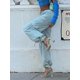 thumbnail image 5 of Txlixc Pantalones de cuerda, pantalones de bolsillo, pantalones de calle, azul Txlixc moda, 5 of 9