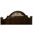 thumbnail image 4 of Traditional Style Queen Size Bed Dark Walnut Finish Bedroom Furniture Solid wood Floral Design HB 1pc bed, 4 of 5