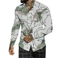 thumbnail image 2 of CNKOO Hommes Automne Hiver Revers à Poitrine Pleine Impression Plage Chemise à Manches Longues, 2 of 5