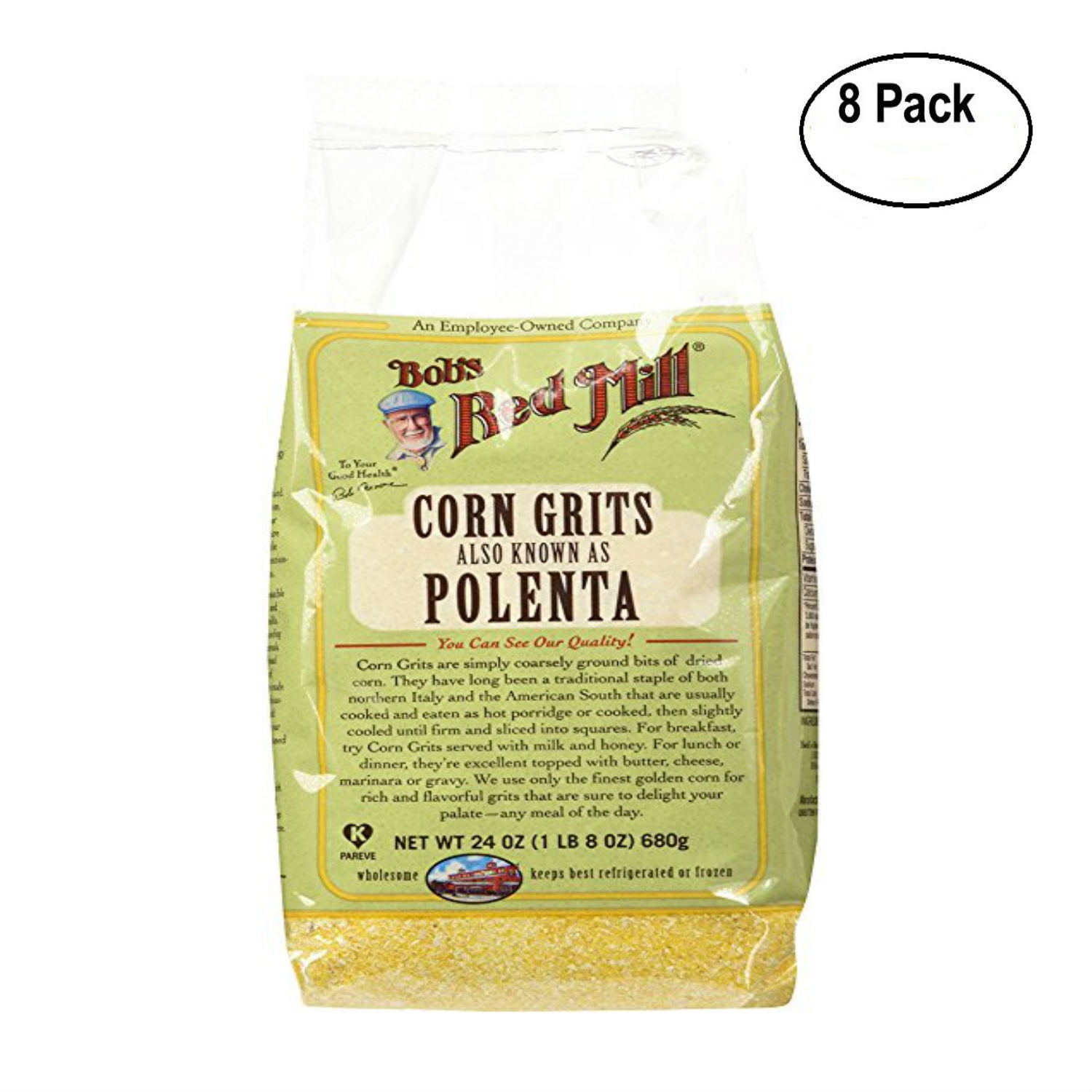 BOBS RED MILL, GRITS CORN GRND POLENTA, 24 OZ, ( Pack of 4 x 2