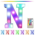 thumbnail image 1 of Colorful LED Marquee Letter Lights with Remote, Multicolor Alphabet Party Decor, Adjustable Flashing Modes, Battery & USB Powered for Home, Wedding, Holiday & Celebration Decoration, 1 of 8