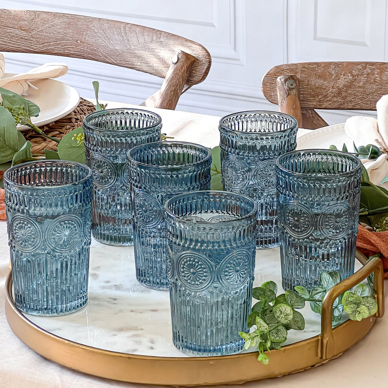Ribbed Glass Cups Set, 13oz Vintage Drinking Glassware Set, 6 Piece Premium  Glassware, Elegant Mixed…See more Ribbed Glass Cups Set, 13oz Vintage