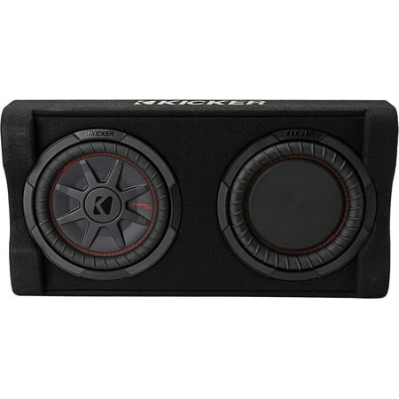 KICKER - PTRTP Powered Down-Firing 10" Dual-Voice-Coil-Ohm Loaded Subwoofer Enclosure - Black