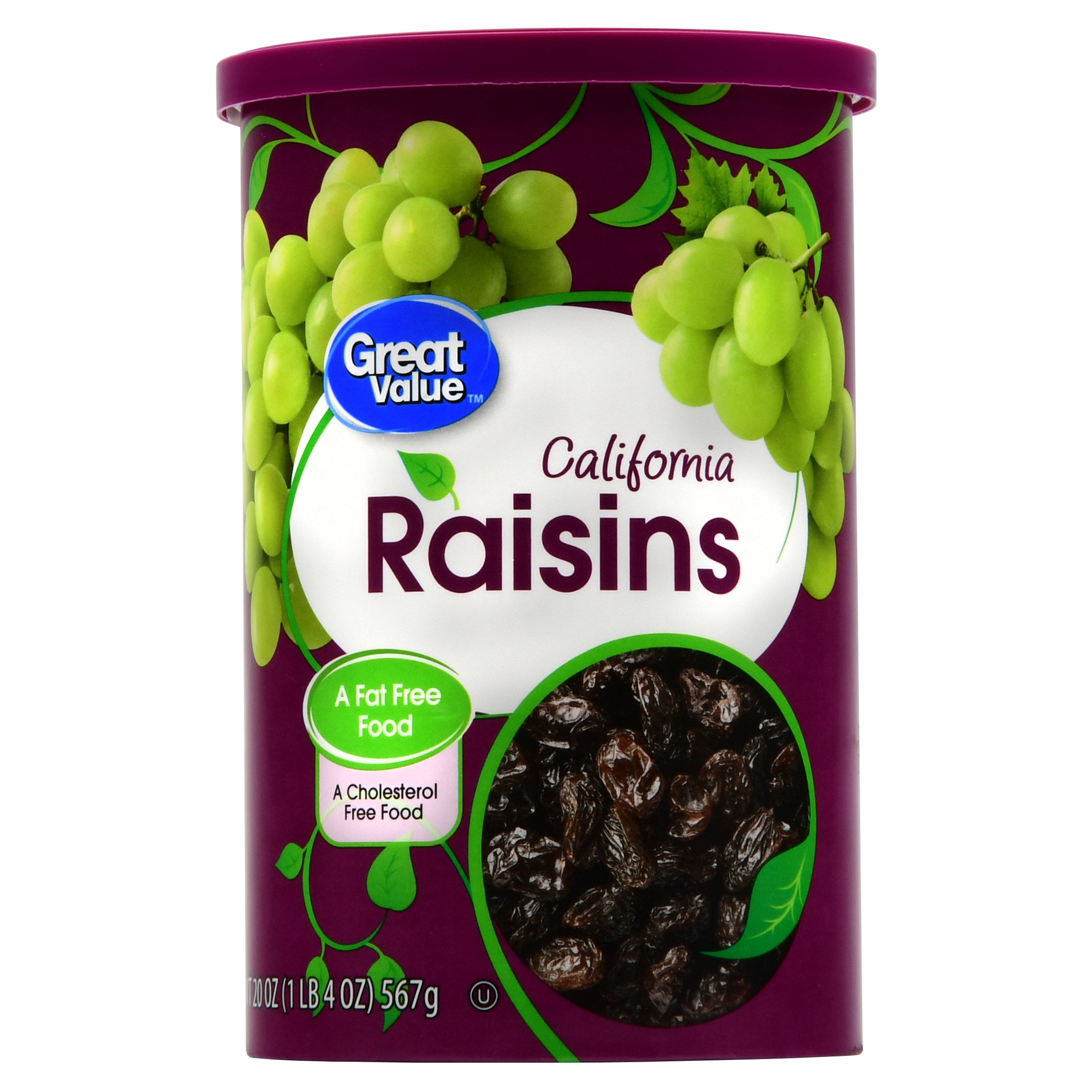 How many raisins are in one gram?