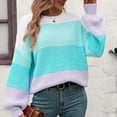 thumbnail image 6 of Honeeladyy Women's Fashion Casual Color Long Sleeve Round-Neck Sweater, 6 of 9