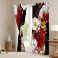 thumbnail image 3 of Homewish Black Red Marble Floral Curtains Pack of 2 (42x84 Each), Modern Artwork Curtains Blackout, Chic Abstract Mabrbling Bedroom Curtains, Curtains and Drapes Decor, 3 of 6