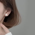 thumbnail image 3 of Solid 925 Sterling Silver Plumeria Flower Stud Earrings for Women Teens Crystal Flower Stud Earrings, 3 of 7