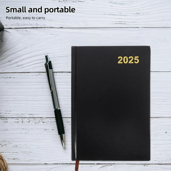 MLINS Compact Teacher Planner for 2025 with Simple Black Design Weekly Monthly Planning Portable Paper Plan Book A5