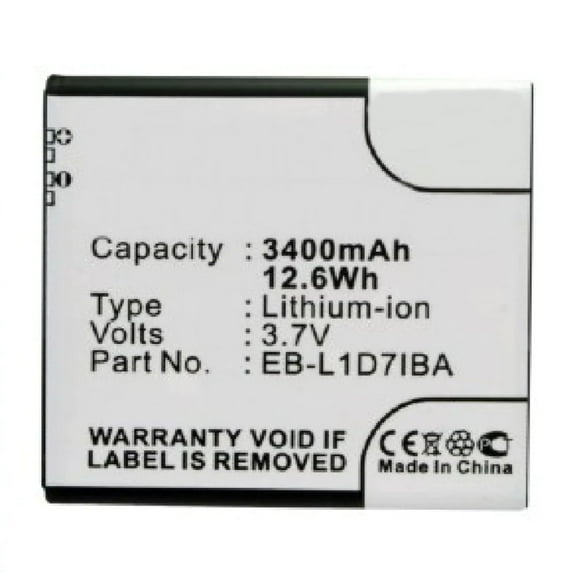 Batteries N Accessories BNA-WB-L3969 Cell Phone Battery - Li-ion, 3.7, 3400mAh, Ultra High Capacity Battery - Replacement for Samsung EB-L1D7IBA Battery
