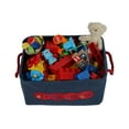 thumbnail image 4 of Toy Storage Basket Bin for Organizing Baby, Kids, Dog Toys, Children Books. Denim Canvas Box Organizer w/Attractive Red Patch for Playroom, Nursery, 4 of 8
