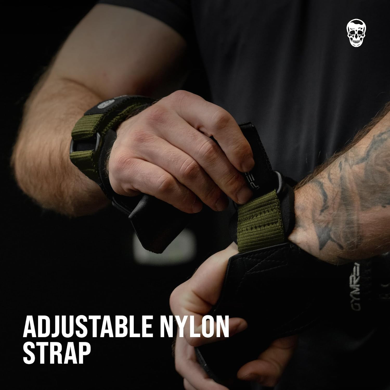 Gymreapers Weight Lifting Grips (Pair) for Heavy Powerlifting, Deadlifts, Rows, Pull Ups, with Neoprene Padded Wrist Wraps Support and Strong Rubber Gloves or Straps for Bodybuilding (Green, Medium)