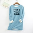 thumbnail image 2 of Honeeladyy Fleece Lined Pullover for Women Winter Warm Fuzzy Sweatshirt Crewneck Solid Color Print Sweatshirts Loungewear Tunic Tops Valentine's Day Gift, 2 of 5