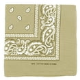 thumbnail image 2 of 12Pcs Bandanas 100% Cotton Double Sided Paisley Print Head Wrap Scarf Headband Beige, 2 of 5