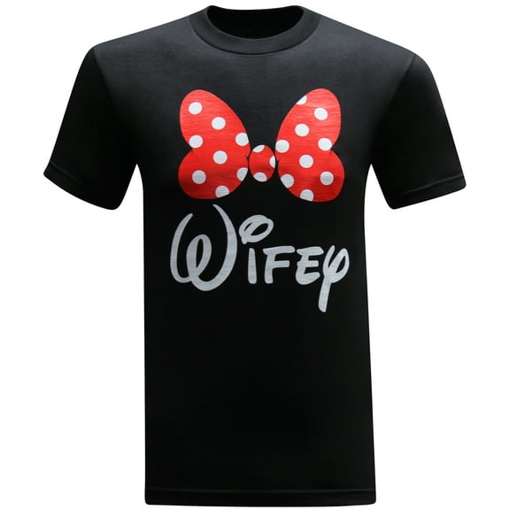 tees geek Hubby & Wifey Matching Couples Funny T-Shirt - (Small) - Black