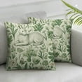 thumbnail image 2 of COMIO  Spring Green Pillow Covers Set of 2 Rabbit Bunny Floral Leaf Butterfly Botanical Plants Print Decorative Throw Pillows Easter Seasonal Pillow Cases Couch Bed Sofa Decor, 2 of 6
