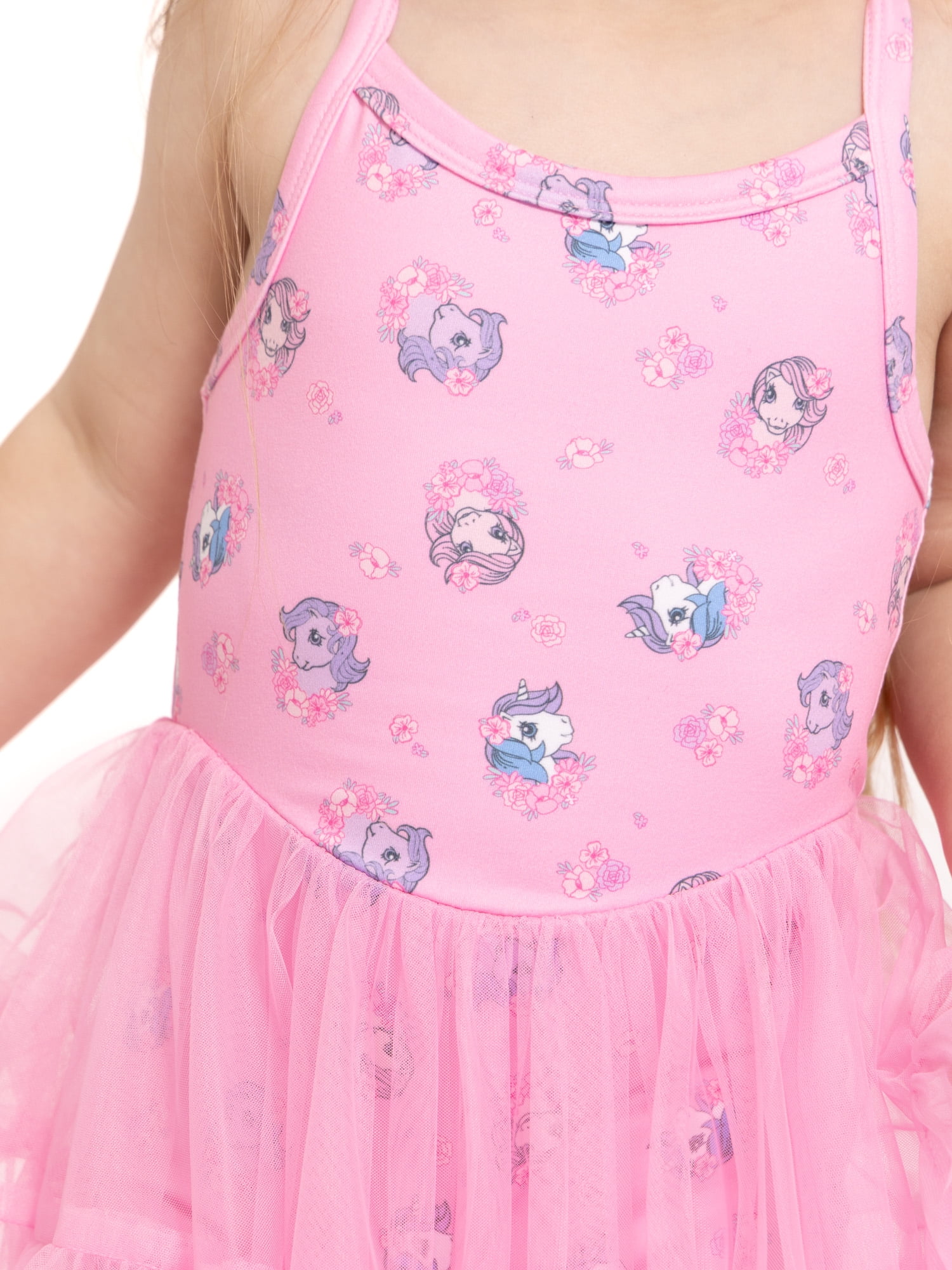 My Little Pony Toddler Girls' Sleeveless Romper with Tulle Skirt, Sizes 12M-5T