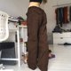 thumbnail image 5 of Pntutb Pantalones de mezclilla de pierna ancha con bolsillo de cintura alta y cinturón con cordón suelto para mujer Pntutb Pntutb-2554, 5 of 9