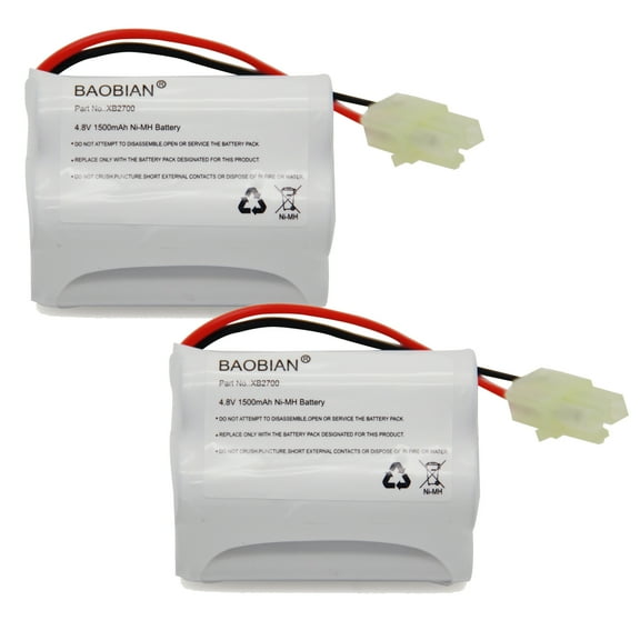 2-Pack XB2700 Battery V2930 V2700Z V2700 4.8V 1500mAh Ni-Mh for Shark Euro Pro Vacuum Cleaner Attachments