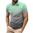 thumbnail image 2 of LADIGASU Men Casual Solid Short Sleeve Turn Down Collar Buttons T-Shirt Blouse, 2 of 6
