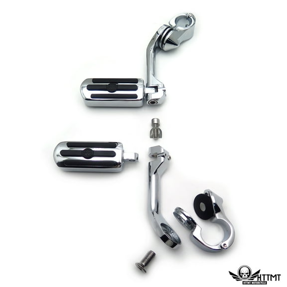 HTTMT- Groove Skull 5" Highway FootPeg Footrest 1.25" 1 1/4in Compatible With Harley Sporster XL [See Fitmen]