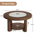 thumbnail image 2 of Tribesigns Coffee Table, Wood Round Coffee Table Industrial 2-Tier Circle Accent Center Table for Living Room, Brown & White, 2 of 5