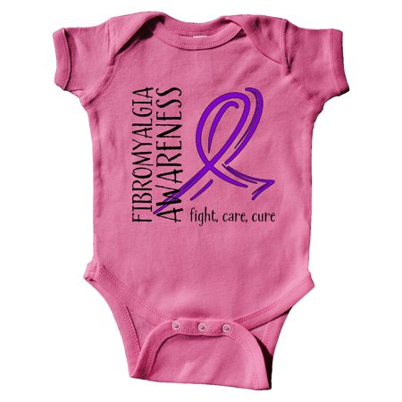 

Inktastic Fibromyalgia Awareness Fight Care Cure with Purple Ribbon Gift Baby Boy or Baby Girl Bodysuit