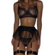 thumbnail image 1 of Gibobby Conjunto de lencería de encaje Lencería de Mujer de Encaje Sexy Mesh de Dormir Boudoir Outfits Lingerie Plus Size Body Lencería Conjunto De Lencería Sexy(Negro, G), 1 of 5