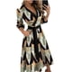 thumbnail image 1 of Lucakuins Mujeres Tie-up Vestido de Media Altura, Adultos Color Sólido/Estampado Manga Larga Escote en V Una Pieza Lucakuins  moda, 1 of 9