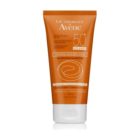 Avene Hydrating Sunscreen Lotion SPF 50+ for Face and Body, 5.07 Fl Oz