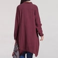 thumbnail image 2 of Nuevas mujeres blusa larga irregular dobladillo mangas largas bolsillos sueltos Casual Top cami Abanopi Blusa, 2 of 7