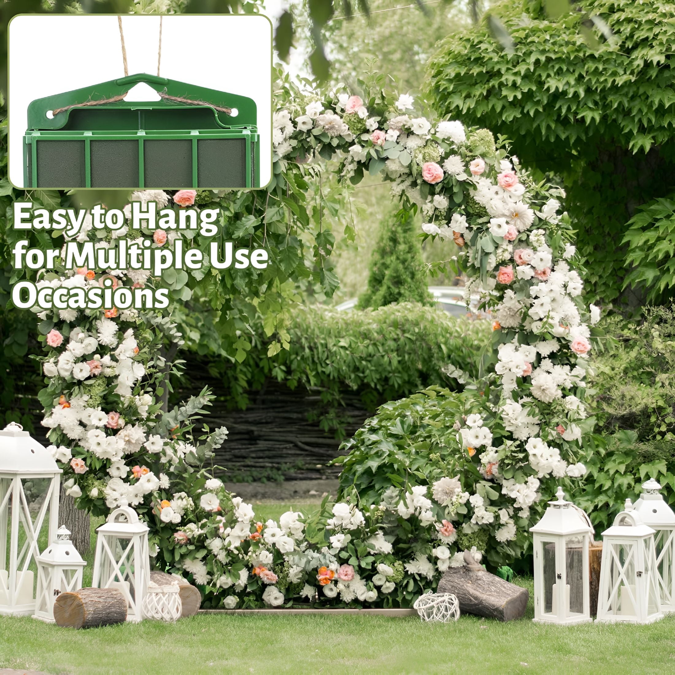 XIBUFE 6 Pieces Floral Foam Cage with Floral Foam for Fresh and Artificial Flowers Rectangle Dry and Wet Flower Cage Bowl Holder for Wedding,Home and Garden Arrangement Decorations