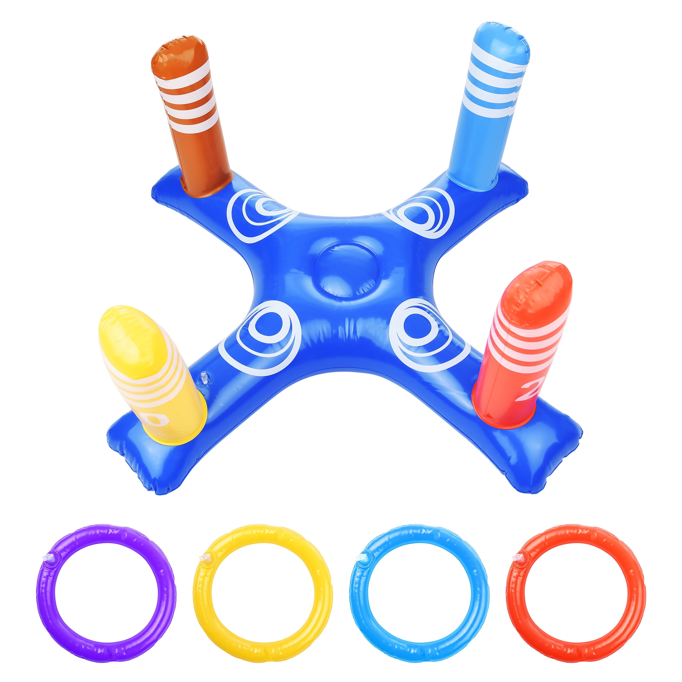 Gecheer Inflatable Pool Ring Swimming Pool Toss with 4 Rings for Adults