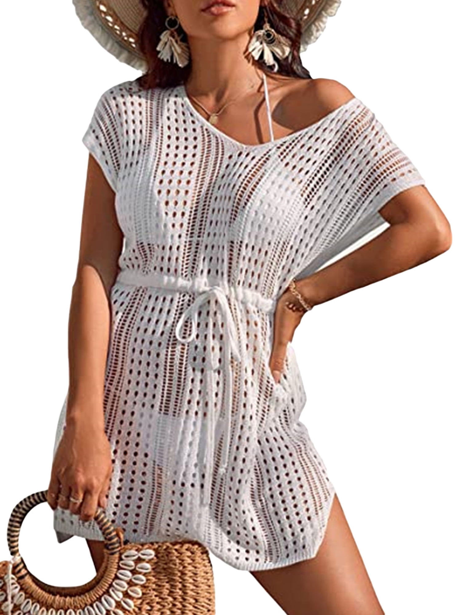 Liacowi Women Swim Cover Up Dress for Women Crochet Beach Swimsuit