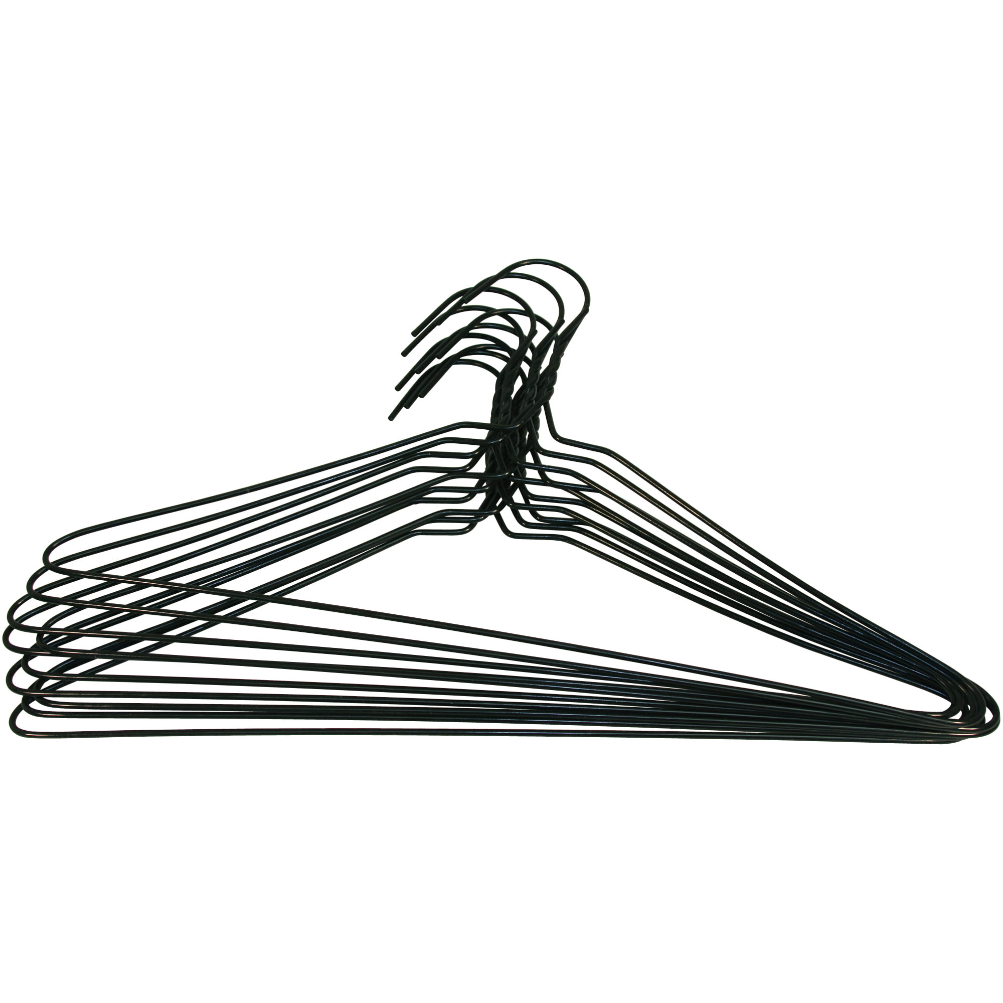 Home Basics 10-Pack Plastic Non-slip Grip Clothing Hanger (Black