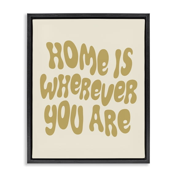 Stupell Industries Bohemian Groovy Wherever You Are Black Floating Frame Canvas Art, 17 x 21, by Victoria Barnes