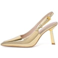 thumbnail image 1 of Zapatos Slingback con tacón RIBONGZ Gold para mujer Stiletto 9 cm, 1 of 9