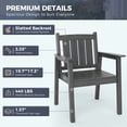 thumbnail image 6 of Gray 7-Piece HDPE Plastic Patio Outdoor Dining Set with Arm Chairs, 6 of 10