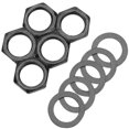 thumbnail image 1 of Juego de tuercas de arandela de conector de tuerca de enchufe de bajo de guitarra de 3/8 pulgadas (negro), 1 of 7