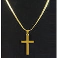 thumbnail image 2 of 18K Yellow Gold-Plated 30-Inch Prayer Jesus Religious Herringbone Chain Crucifix Pendant Necklace Set Gift, 2 of 7