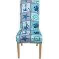 thumbnail image 2 of Stretch Printed Dining Chair Covers, Spandex Removable Washable Dining Chair Protector Slipcovers for Home, Kitchen, Party, Restaurant - Set of 4, Blue Ocean, 2 of 7