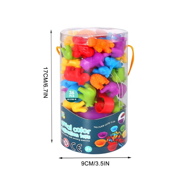 Soft Rubber Animal Rainbow Counting Early Learning Toys Childrens Montessori Teaching Aids Set