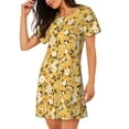 thumbnail image 2 of Haiem Daisies Flowers Print Women’s Short-sleeved Nightdress – Comfortable and Loose-Fit Sleepwear, Soft Cotton Sleep Shirt for Relaxing, Casual Nightdress, 2 of 6
