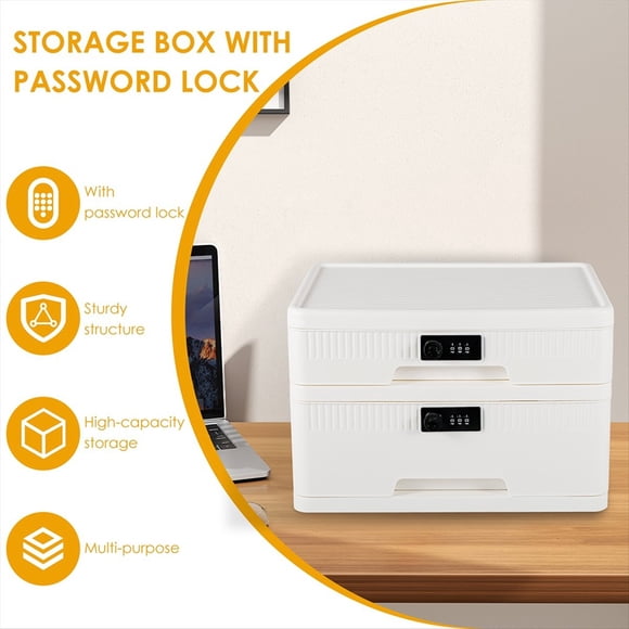Digital Password Lock Safe Box Drawer Type Medicines Locking Cabinet Passport Files Jewelry Privacy Security Storage Box